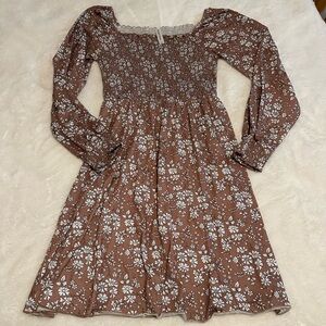 Tickled Teal Floral Long Sleeve Dress | Size S